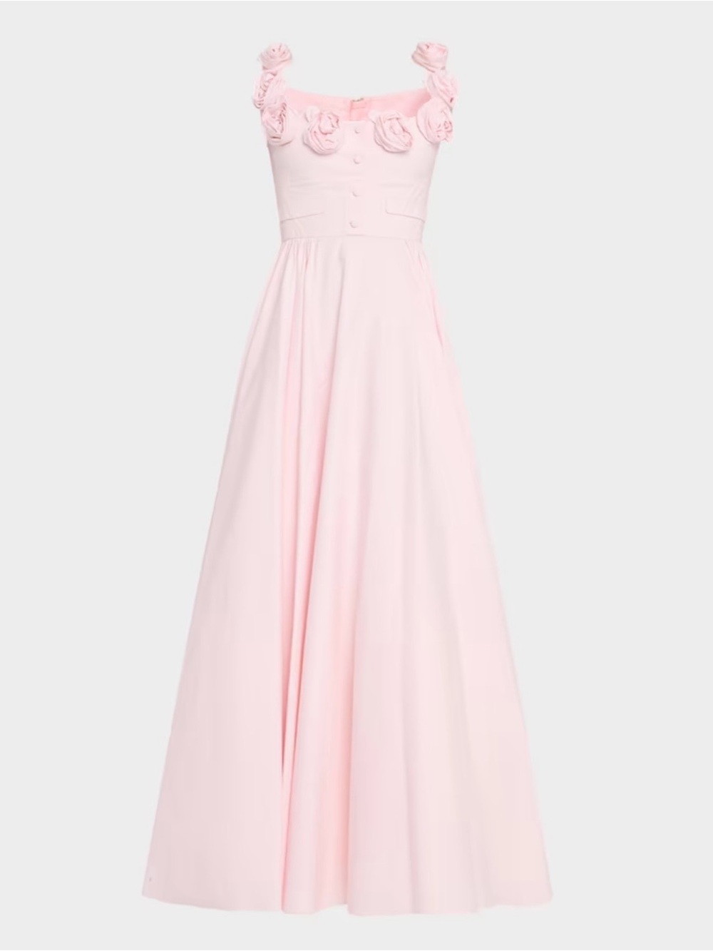 Giaebattista Valli Pink Rosette Scoop-Neck Fit-&-Flare Dress Gown Size 8, EU 4
